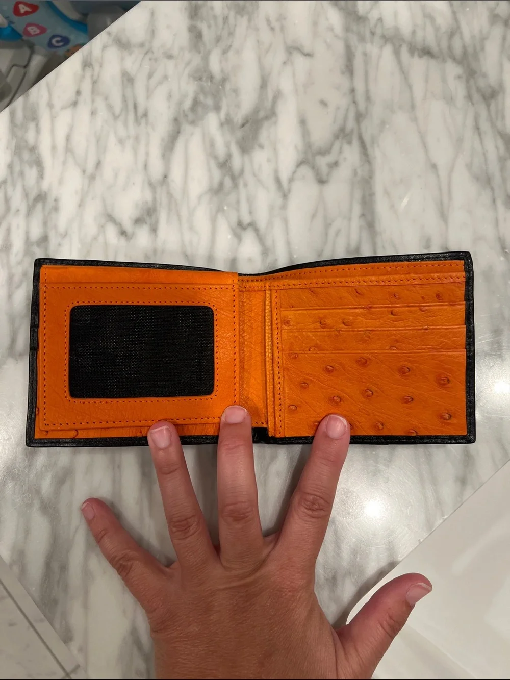 Black Croc-Embossed Leather Bi-Fold Wallet - Men